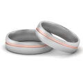 Thumbnail 3 - Two Tone Grooved Gay Wedding Rings
