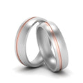 Thumbnail 4 - Two Tone Grooved Gay Wedding Rings