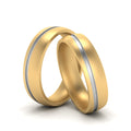 Thumbnail 6 - Two Tone Grooved Gay Wedding Rings