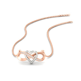 Two Tone Infinity Pendant Necklace
