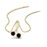 Load image into Gallery viewer, twogether-2-stone-diamond-ribbon-pendant-with-black-diamond-in-FDPD11486GBLACKANGLE1-NL-YG
