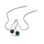 Load image into Gallery viewer, twogether-2-stone-diamond-ribbon-pendant-with-emerald-in-FDPD11486GEMGRANGLE1-NL-WG
