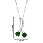 Load image into Gallery viewer, twogether-2-stone-diamond-ribbon-pendant-with-emerald-in-FDPD11486GEMGRANGLE1-NL-WG
