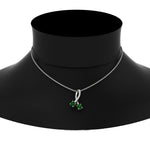 Load image into Gallery viewer, twogether-2-stone-diamond-ribbon-pendant-with-emerald-in-FDPD11486GEMGRANGLE1-NL-WG
