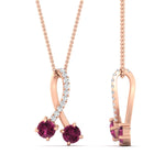 Load image into Gallery viewer, twogether-2-stone-diamond-ribbon-pendant-with-pink-sapphire-in-FDPD11486GSADRPIANGLE1-NL-RG

