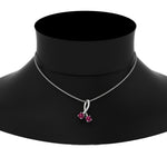 Load image into Gallery viewer, twogether-2-stone-diamond-ribbon-pendant-with-pink-sapphire-in-FDPD11486GSADRPIANGLE1-NL-WG
