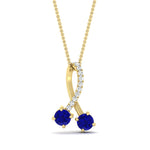 Load image into Gallery viewer, twogether-2-stone-diamond-ribbon-pendant-with-sapphire-in-FDPD11486GSABLANGLE1-NL-YG
