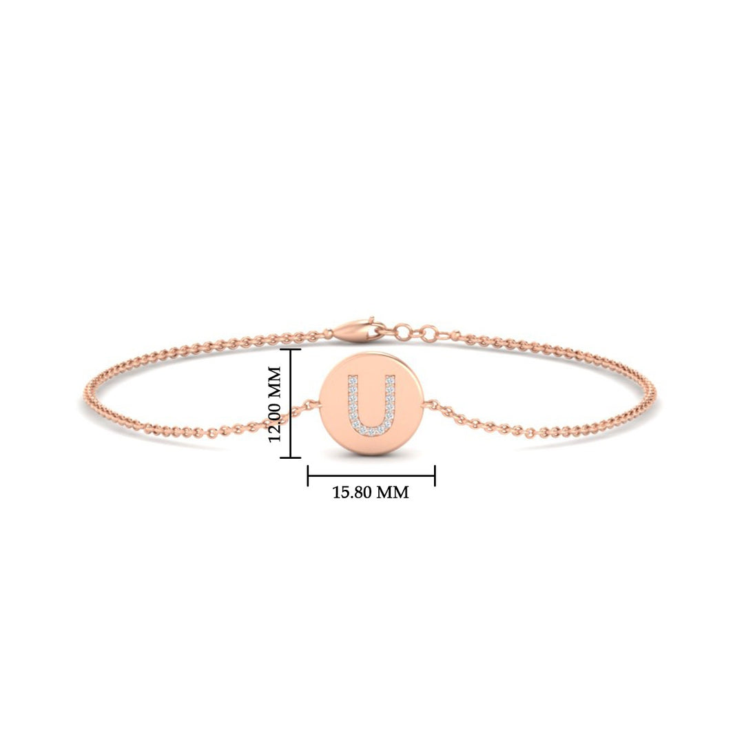 Alphabet disc diamond bracelet