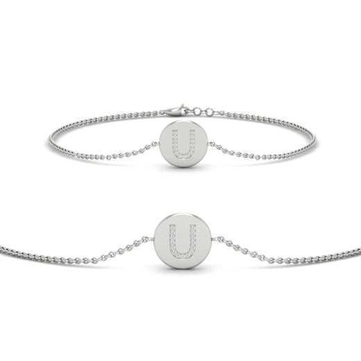 Alphabet disc diamond bracelet