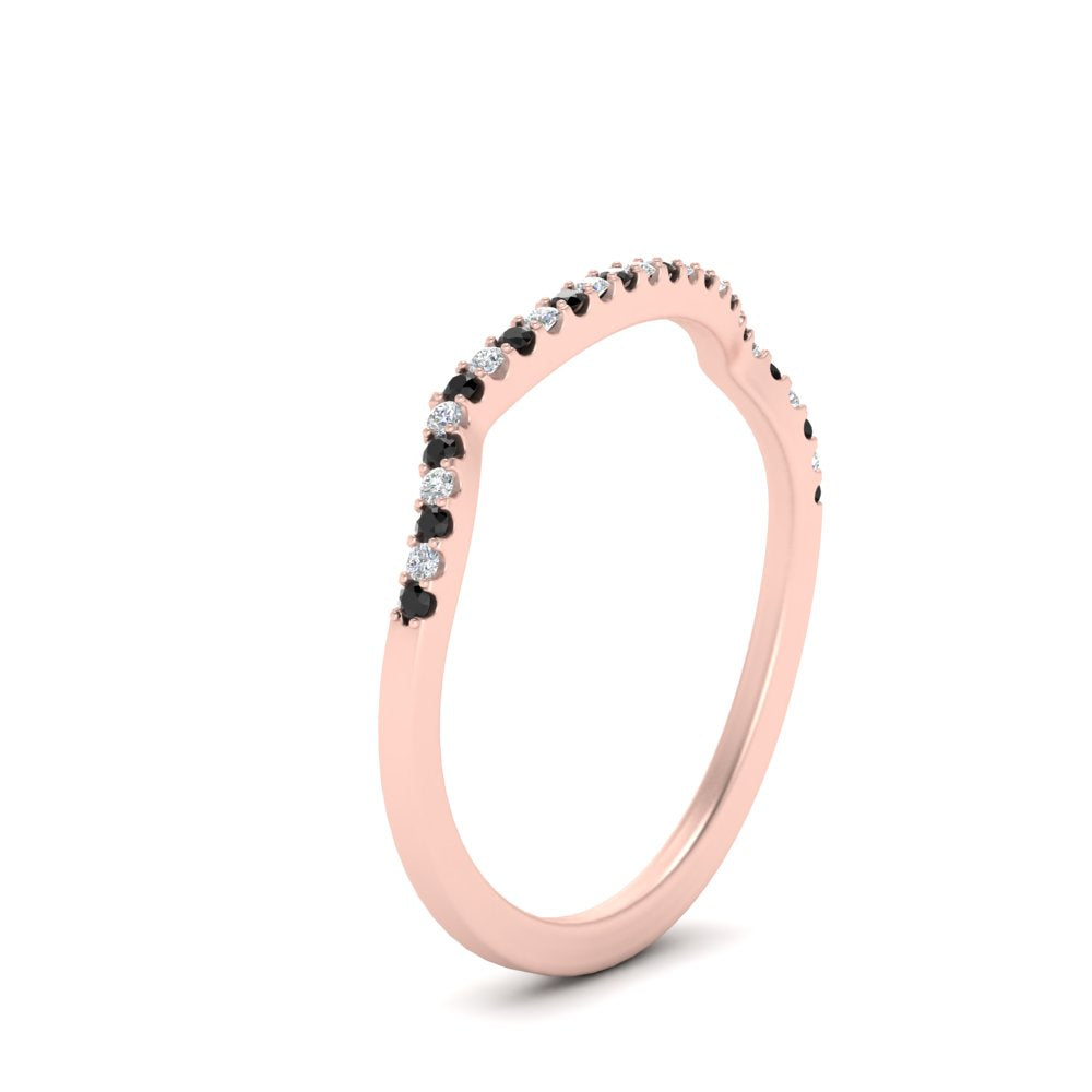 U Prong Curved Wedding Band