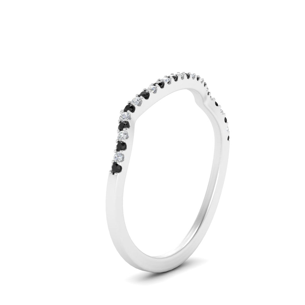 U Prong Curved Wedding Band