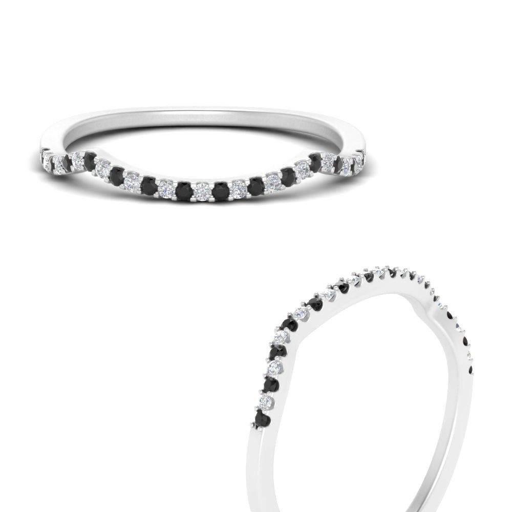 U Prong Curved Wedding Band