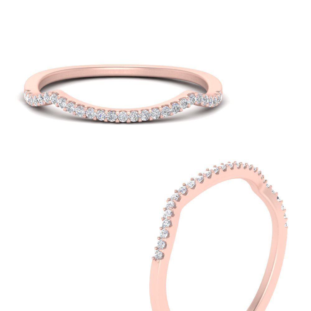 U Prong Curved Wedding Band