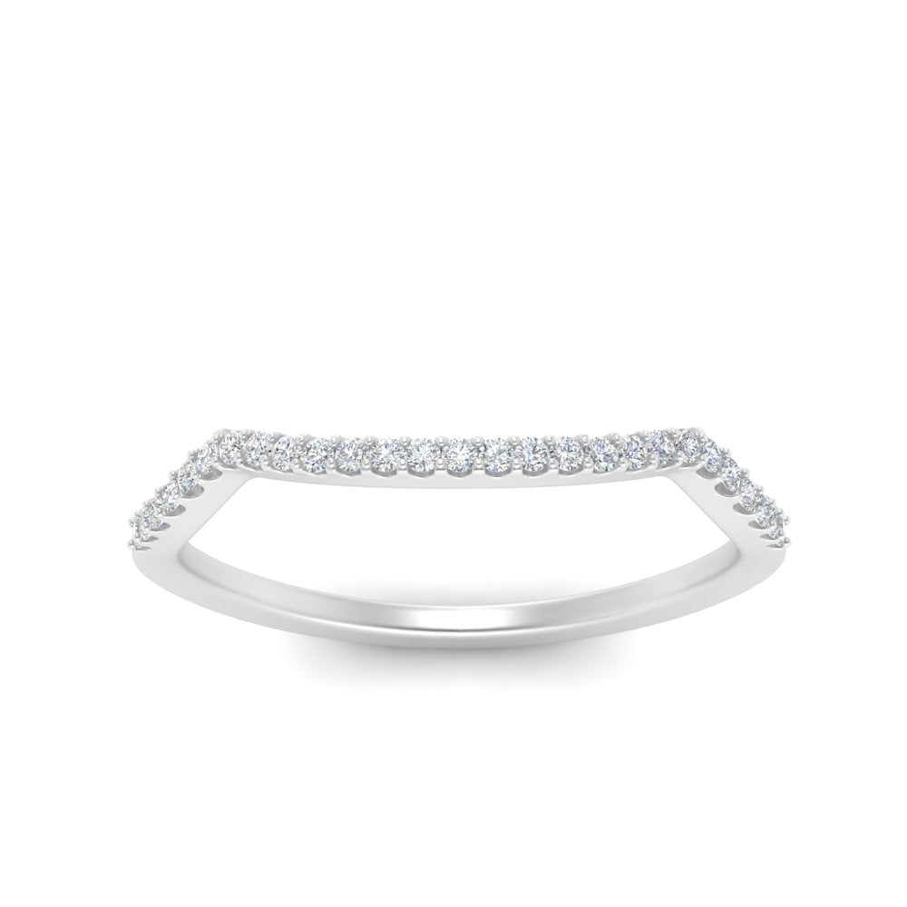 U Prong Curved Wedding Band