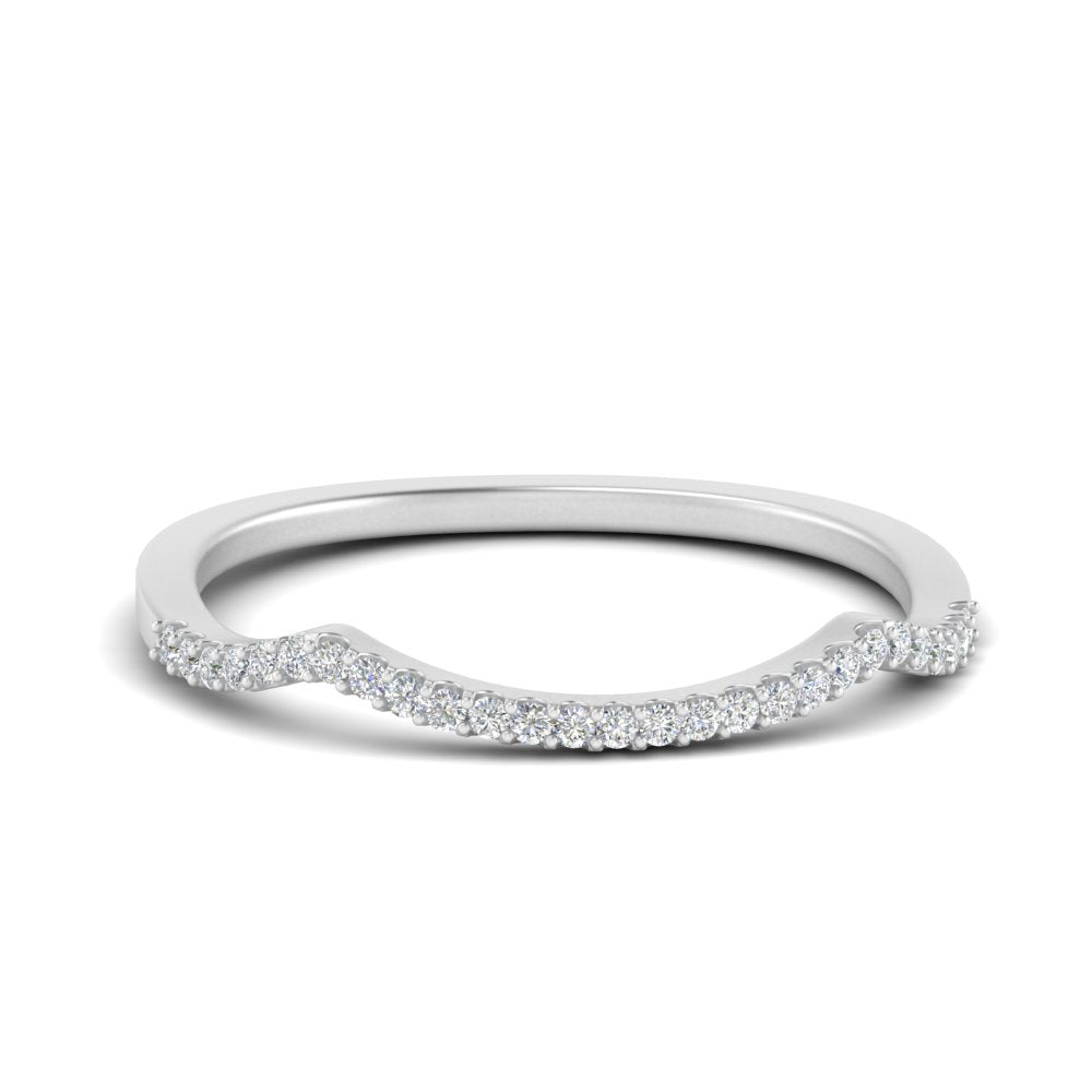 U Prong Curved Wedding Band