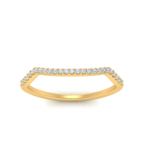 U Prong Curved Wedding Band