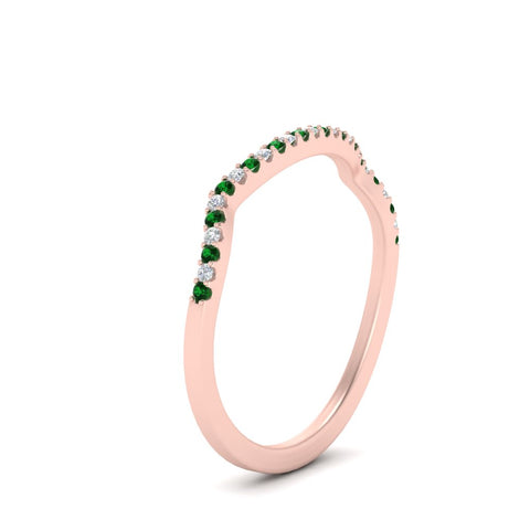U Prong Curved Wedding Band