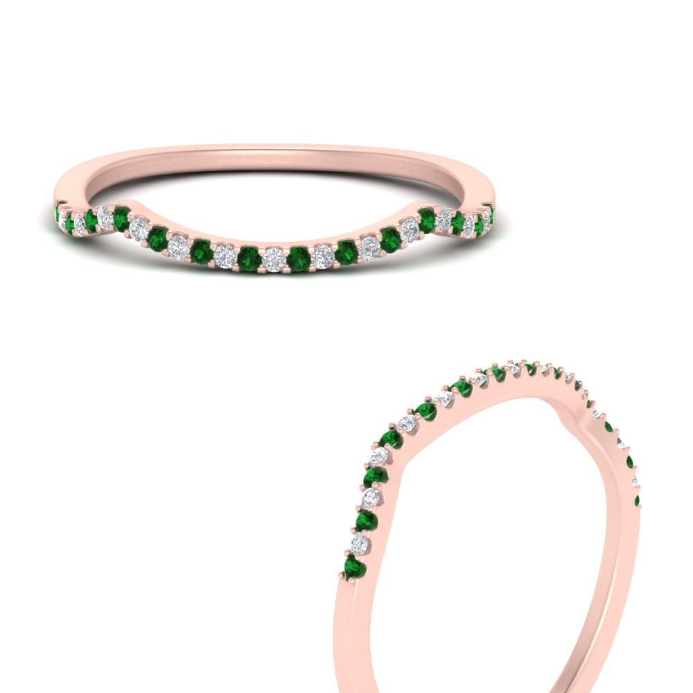 U Prong Curved Wedding Band