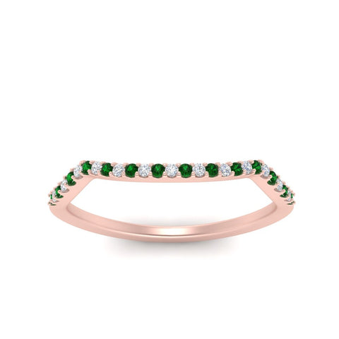 U Prong Curved Wedding Band