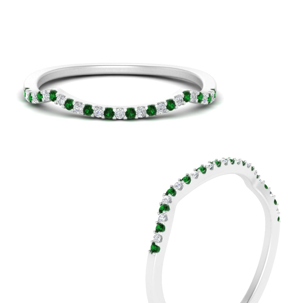 U Prong Curved Wedding Band