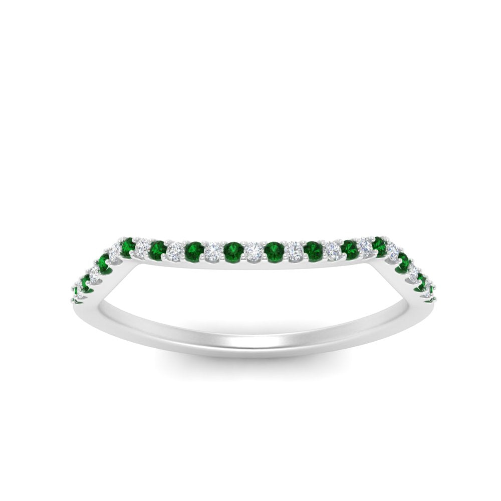 U Prong Curved Wedding Band