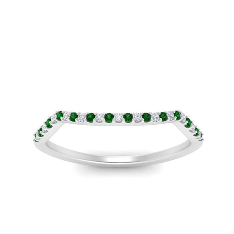 U Prong Curved Wedding Band