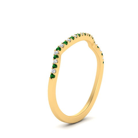 U Prong Curved Wedding Band