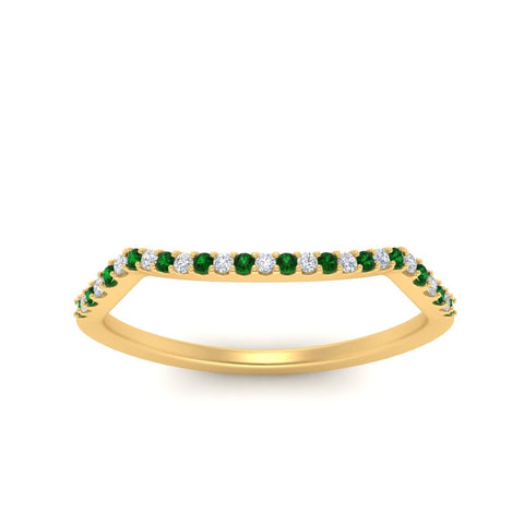 U Prong Curved Wedding Band
