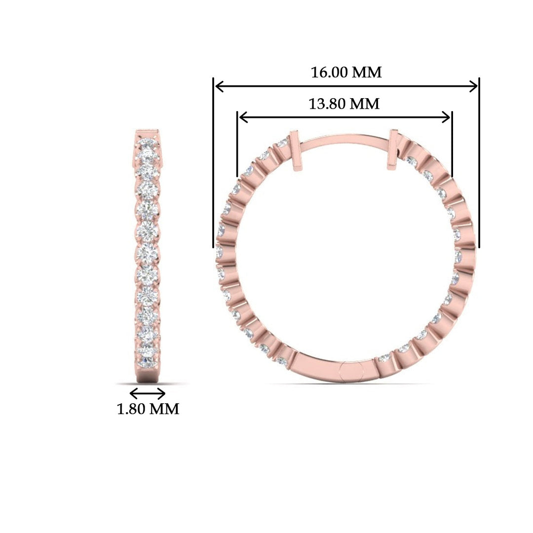 U Prong Diamond Hoop Earring