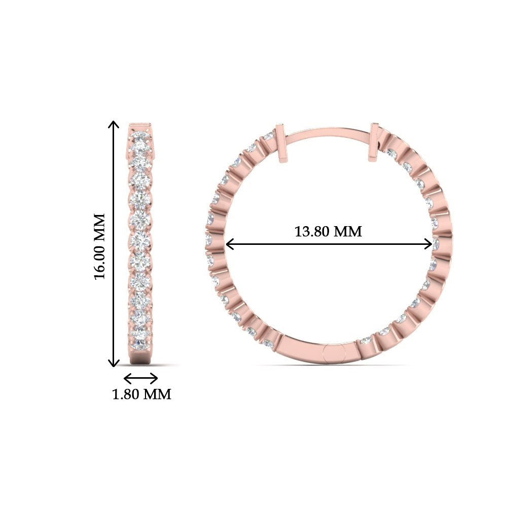 U Prong Diamond Hoop Earring