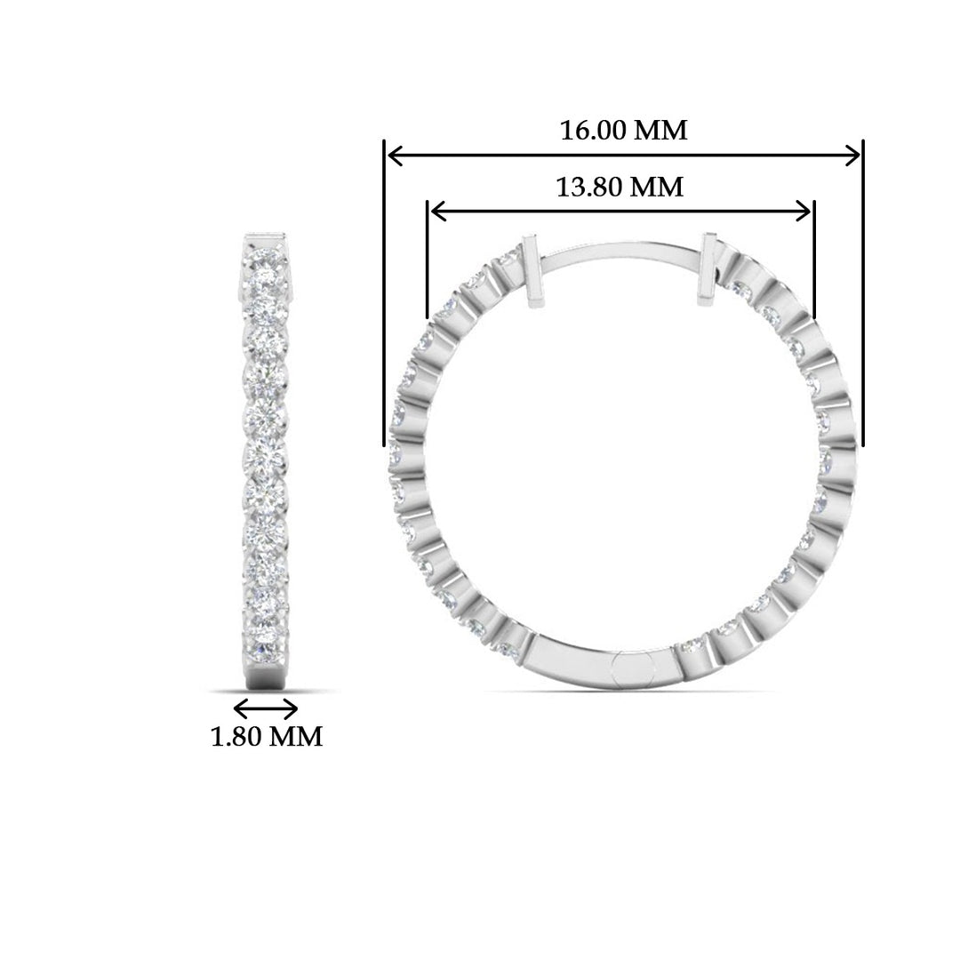 U Prong Diamond Hoop Earring