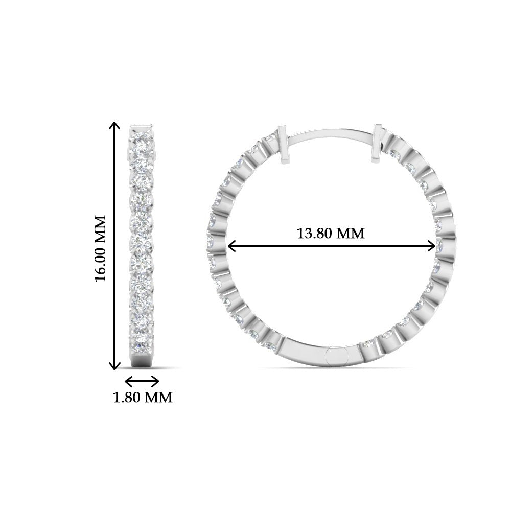 U Prong Diamond Hoop Earring