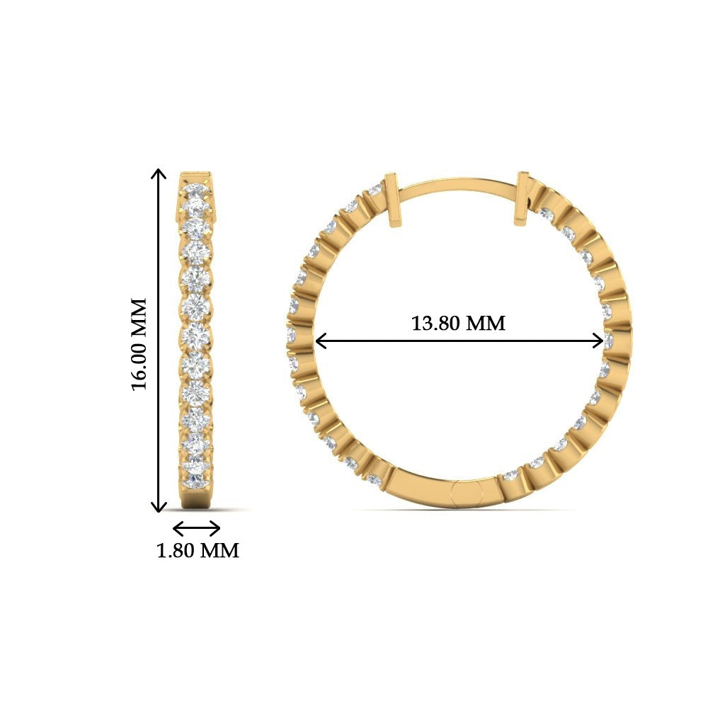 U Prong Diamond Hoop Earring