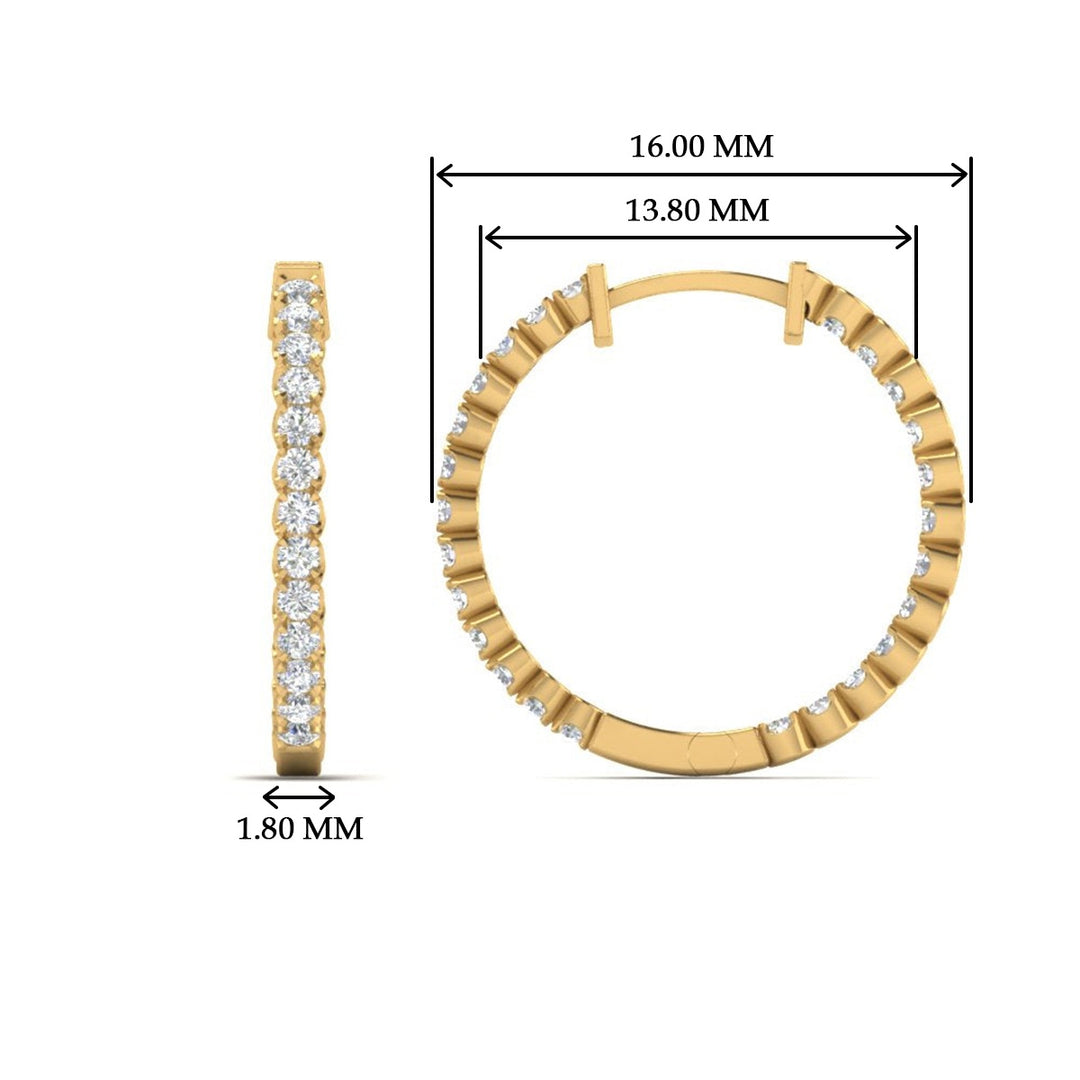 U Prong Diamond Hoop Earring