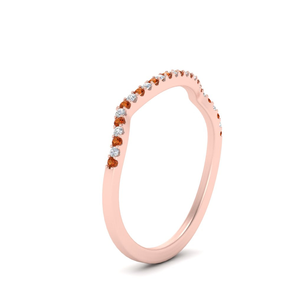 U Prong Curved Wedding Band