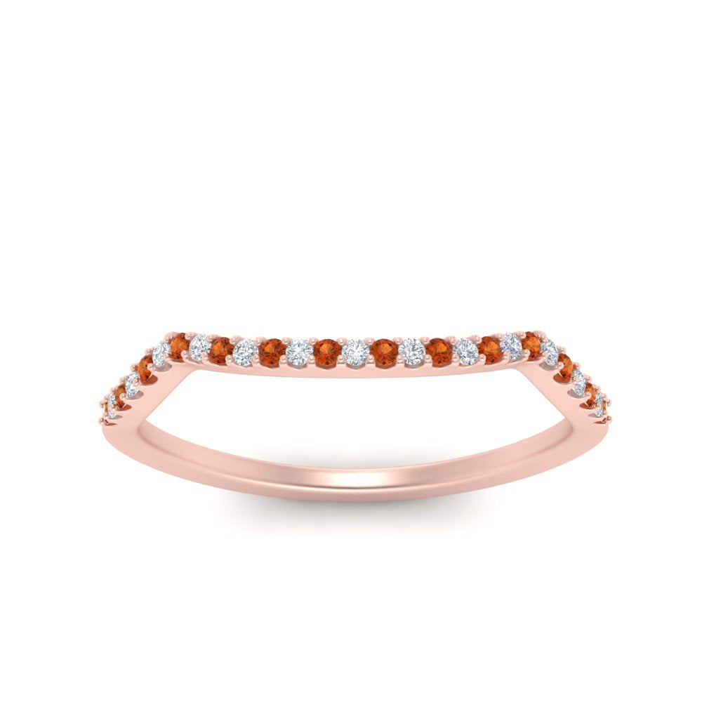 U Prong Curved Wedding Band