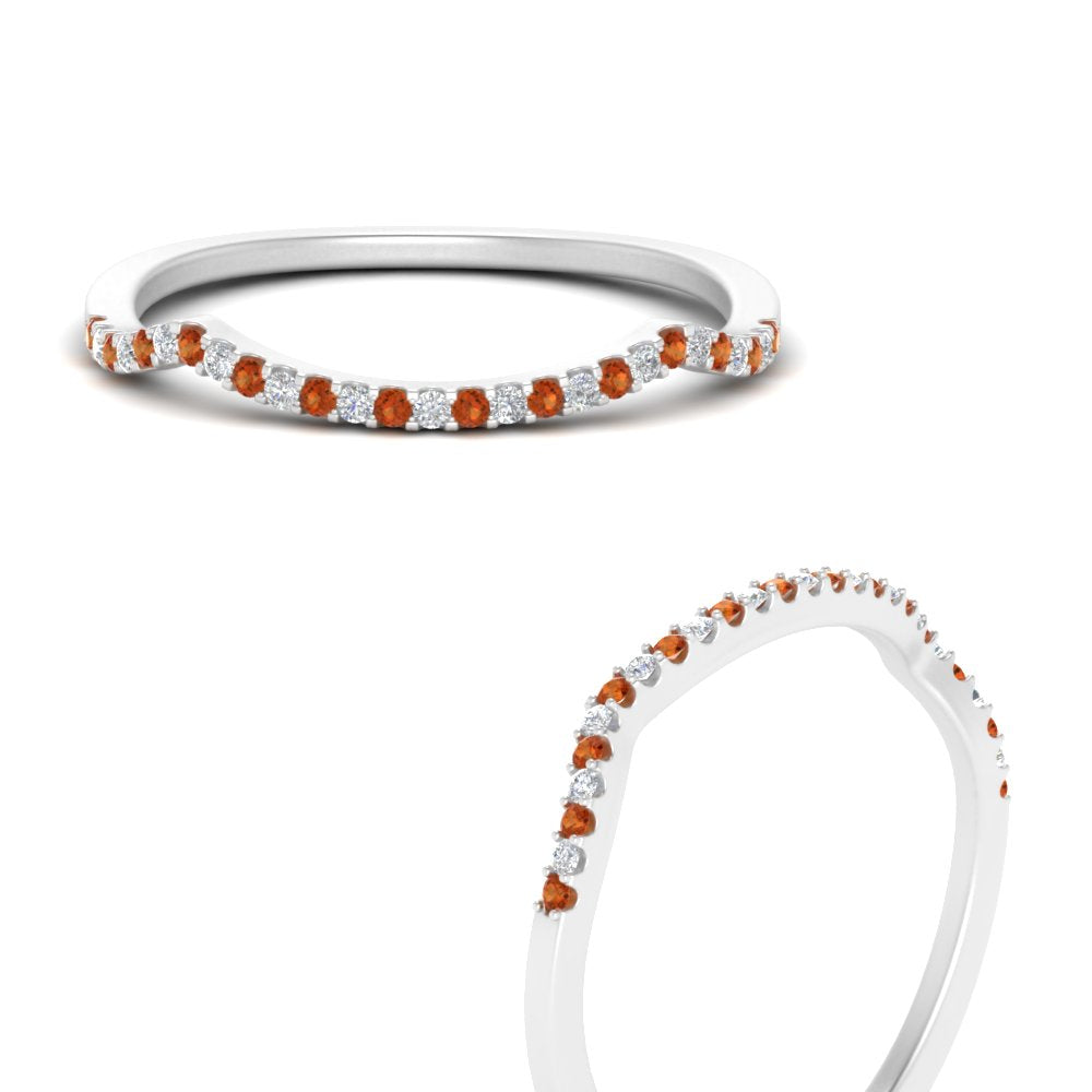 U Prong Curved Wedding Band