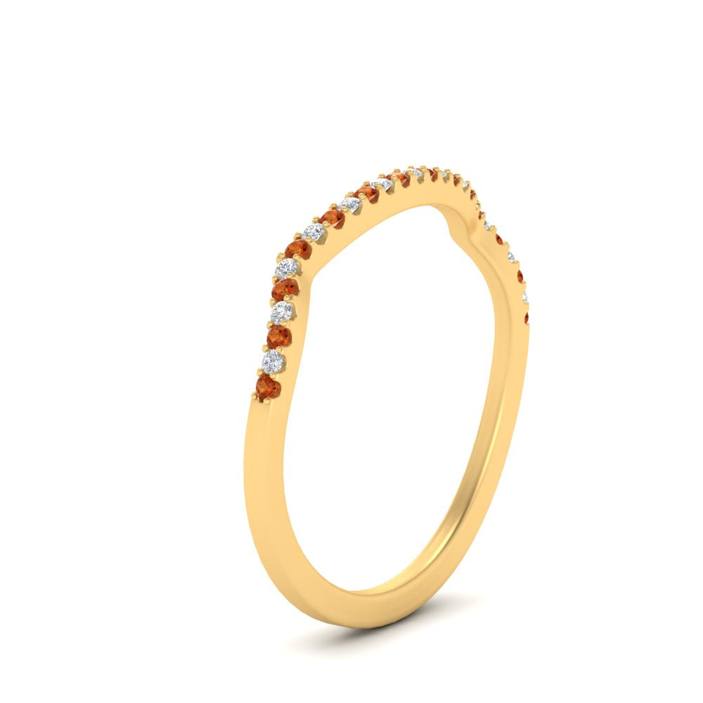 U Prong Curved Wedding Band