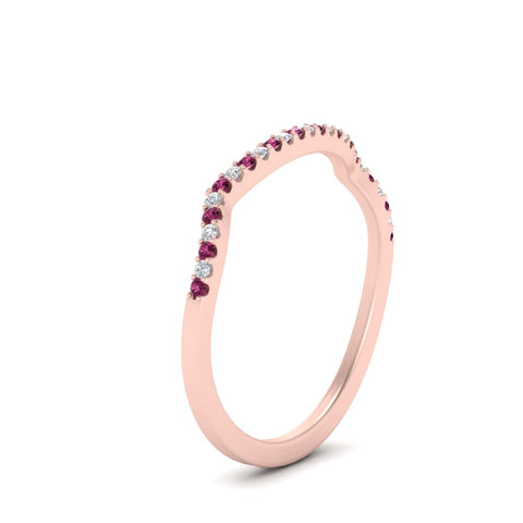 U Prong Curved Wedding Band