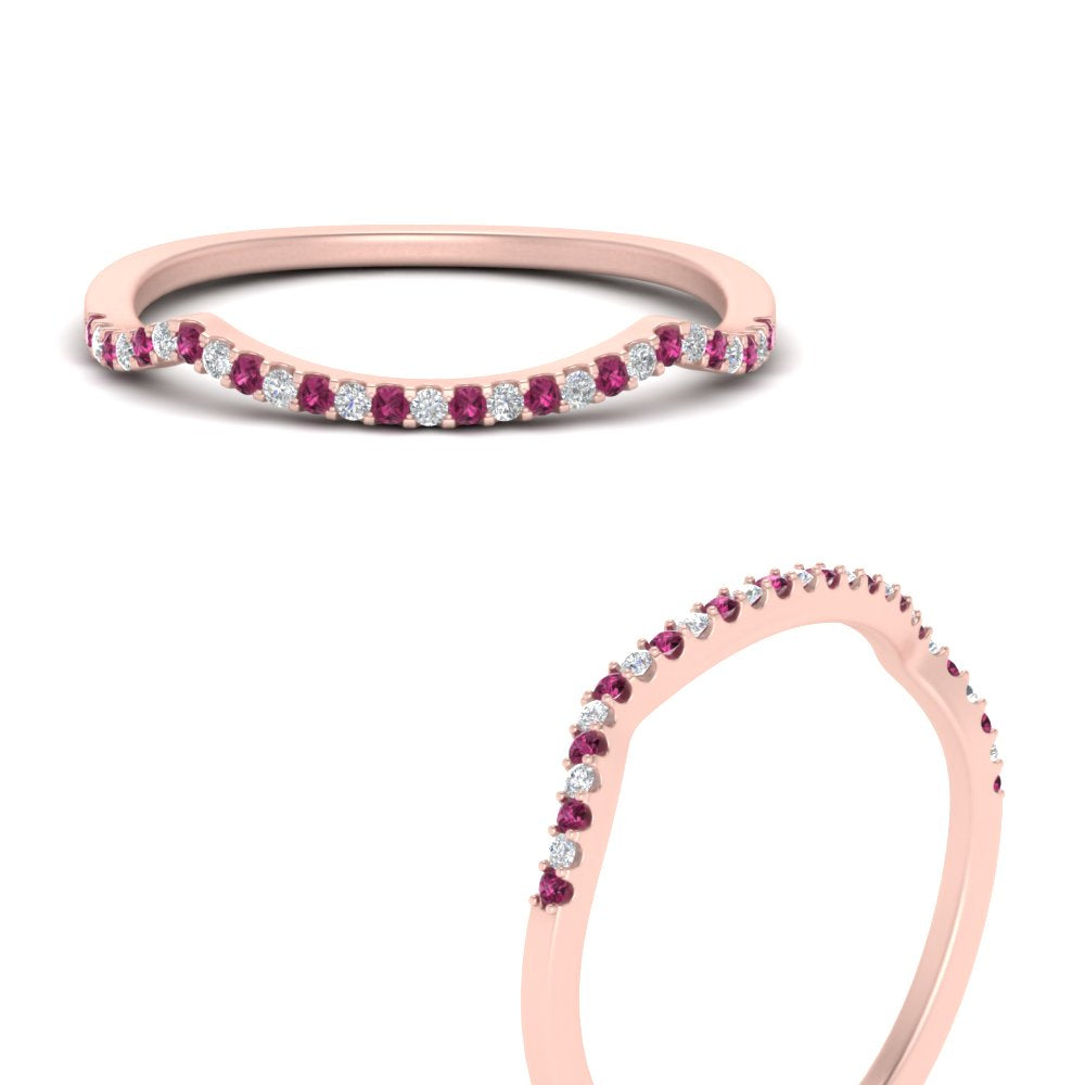 U Prong Curved Wedding Band