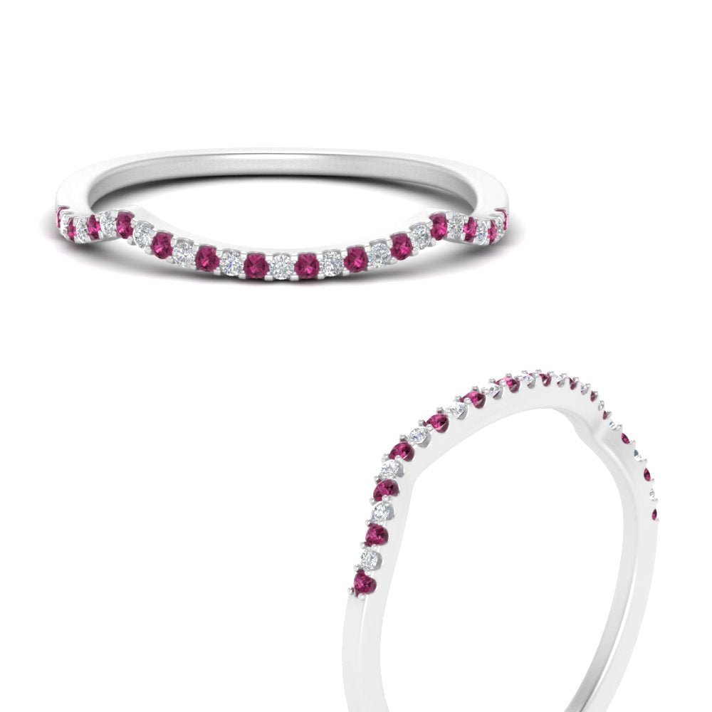 U Prong Curved Wedding Band