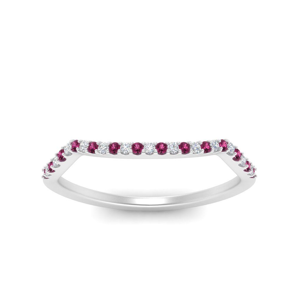 U Prong Curved Wedding Band