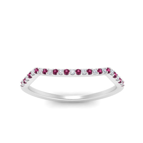 U Prong Curved Wedding Band