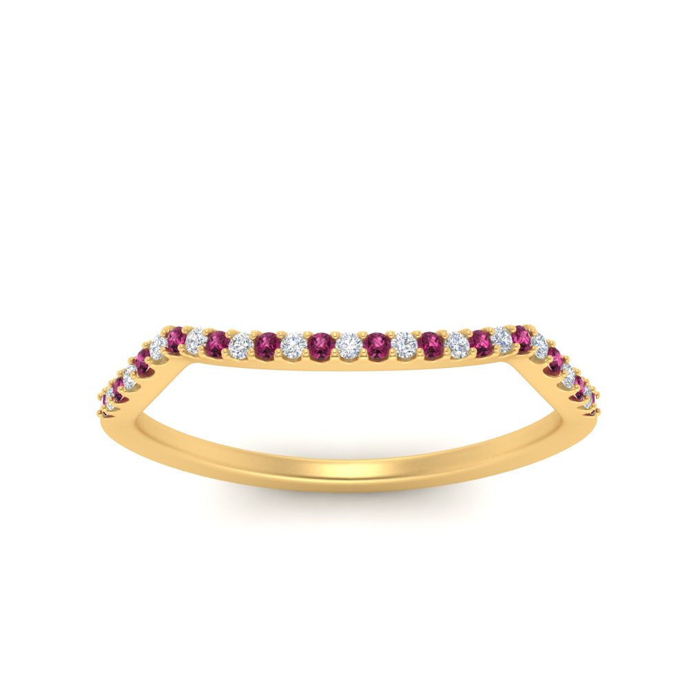 U Prong Curved Wedding Band