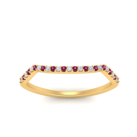 U Prong Curved Wedding Band