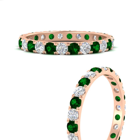 u-prong-round-diamond-eternity-band-one-carat-emerald-in-rose-gold-FDEWB8371GEMGRANGLE3-1.00CT-NL-RG
