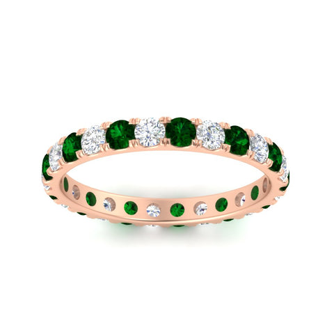 u-prong-round-diamond-eternity-band-one-carat-emerald-in-rose-gold-FDEWB8371GEMGRANGLE5-1.00CT-NL-RG