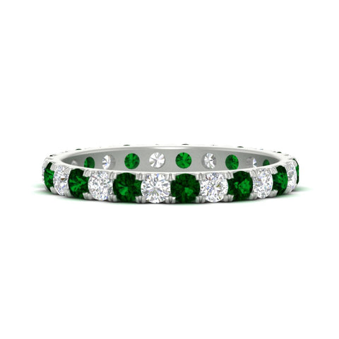 u-prong-round-diamond-eternity-band-one-carat-emerald-in-white-gold-FDEWB8371GEMGR-1.00CT-NL-WG