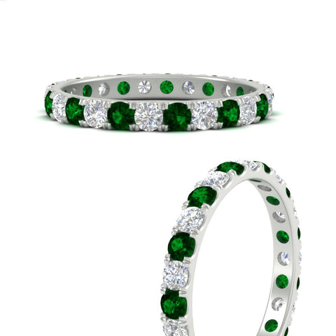 u-prong-round-diamond-eternity-band-one-carat-emerald-in-white-gold-FDEWB8371GEMGRANGLE3-1.00CT-NL-WG