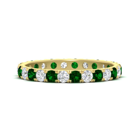 u-prong-round-diamond-eternity-band-one-carat-emerald-in-yellow-gold-FDEWB8371GEMGR-1.00CT-NL-YG